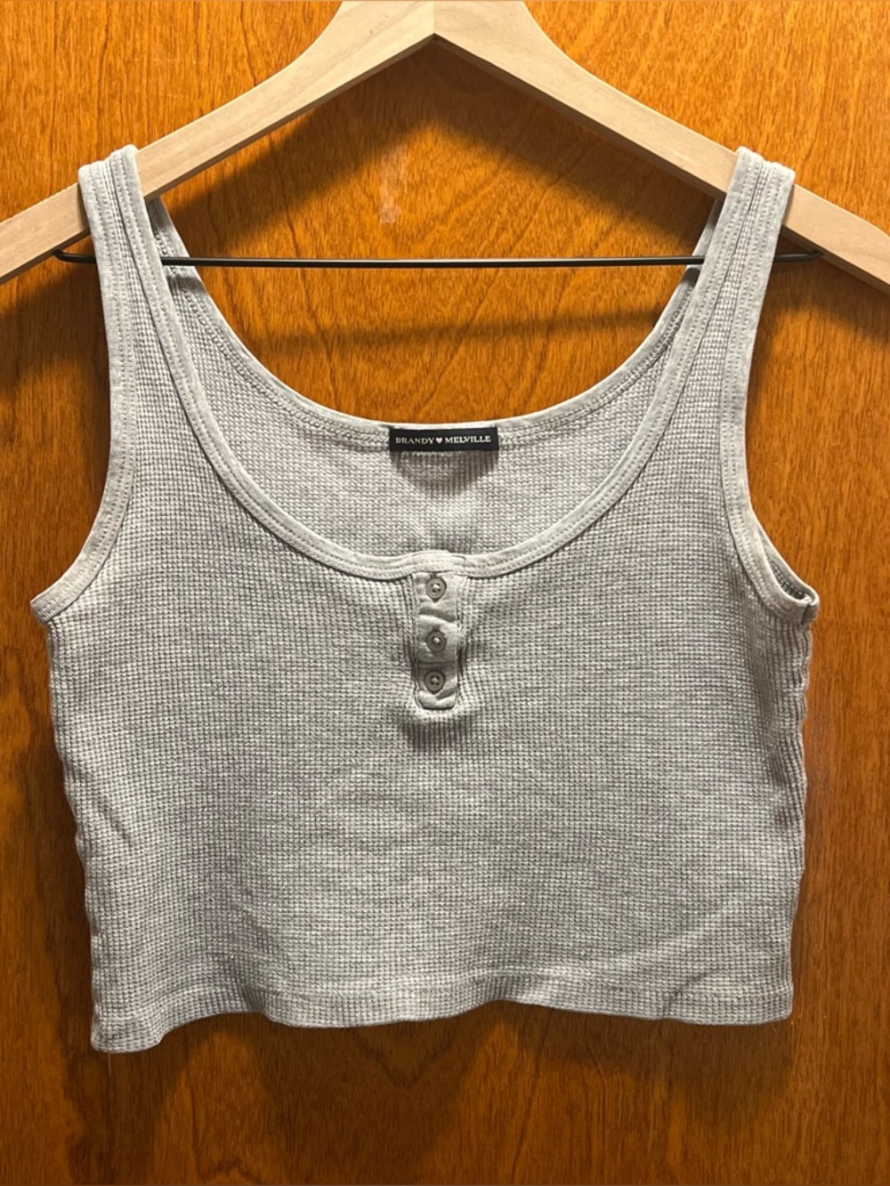 NWOT Brandy Melville Grey Thermal Tank Top